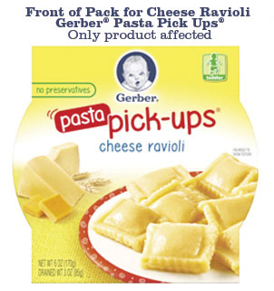 Gerber Issues Allergy Alert To Clarify Egg Labeling For Cheese Ravioli Pasta Pick-ups®